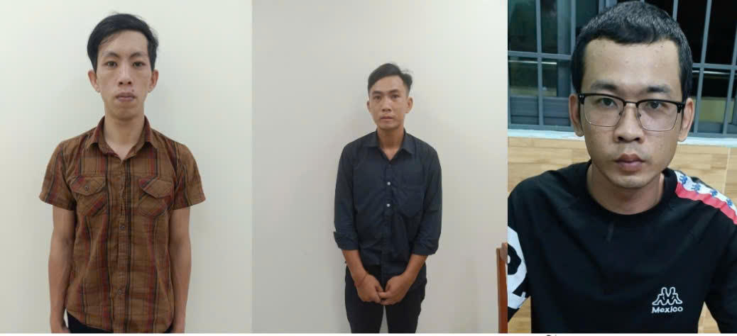 C&aacute;c bị can B&ugrave;i Trọng Vinh (tr&aacute;i), Nguyễn Văn Thảo (giữa) Lưu Nguyễn Ngọc To&agrave;n (phải). Ảnh: Ho&agrave;ng Đ&ocirc;