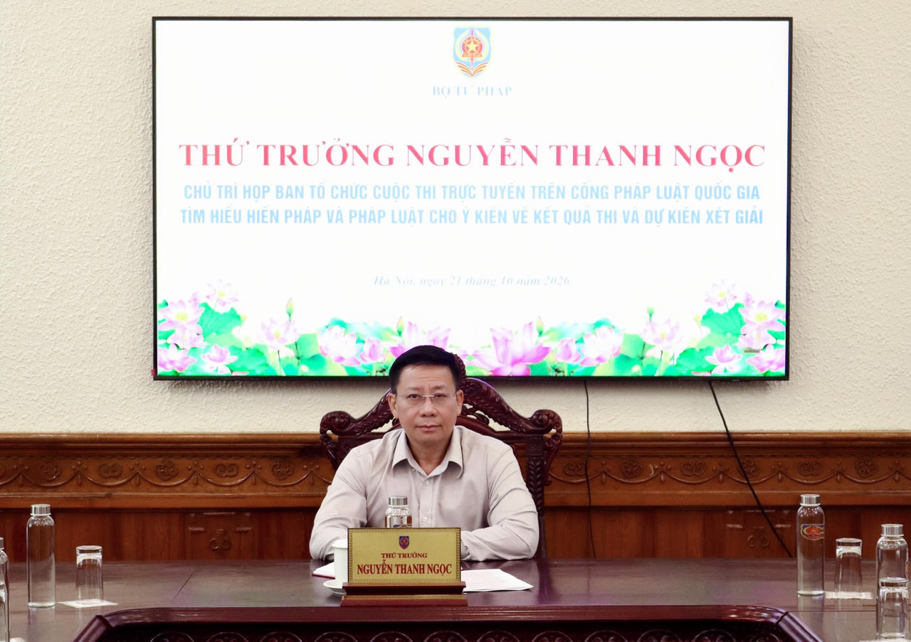 Thứ trưởng Bộ Tư ph&aacute;p Nguyễn Thanh Ngọc ph&aacute;t biểu kết luận.