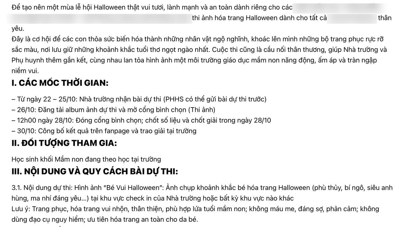 Sự kiện hưởng ứng halloween của 1 trường mầm non hướng đến những h&igrave;nh ảnh vui nhộn.