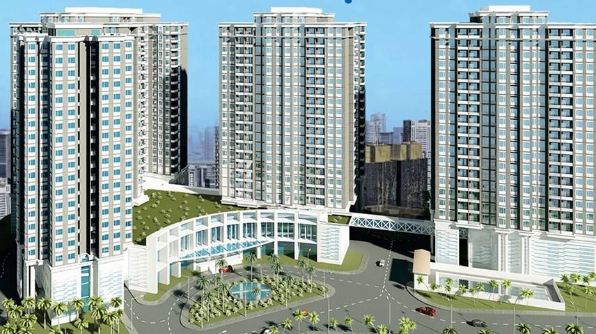 Đại biểu thực hiện nghi thức động thổ để xây dựng nhà ở xã hội.