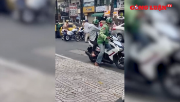 CSGT TP HCM lên tiếng clip ôtô tông ngã xe đặc chủng trên đường