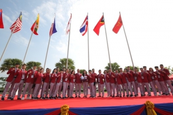 Trang trọng lễ thượng cờ Đoàn Thể thao Việt Nam tại SEA Games 32