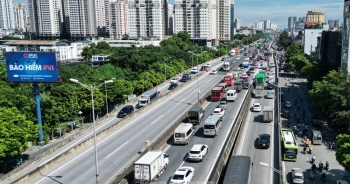 Cấm phương tiện đi đường trên cao Vành đai 3 hướng Big C - Mai Dịch