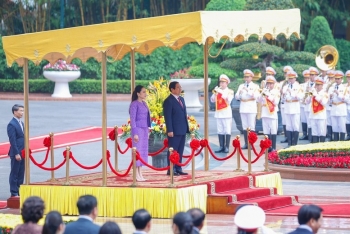 Thủ tướng Phạm Minh Chính chủ trì lễ đón chính thức Thủ tướng Thái Lan thăm Việt Nam