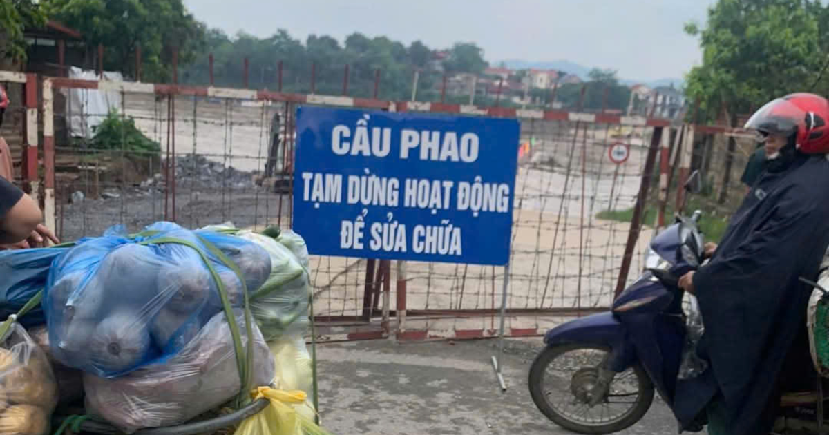 Đóng cầu phao Phong Châu vì nước sông chảy mạnh