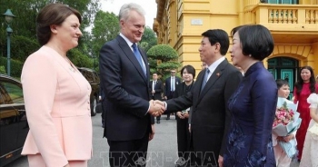 Chủ tịch nước Lương Cường chủ trì lễ đón Tổng thống Lithuania thăm chính thức Việt Nam