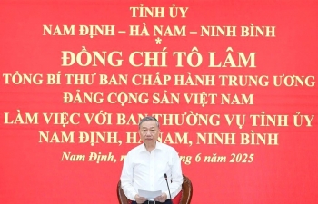 Tổng Bí thư Tô Lâm thăm và làm việc tại Nam Định.