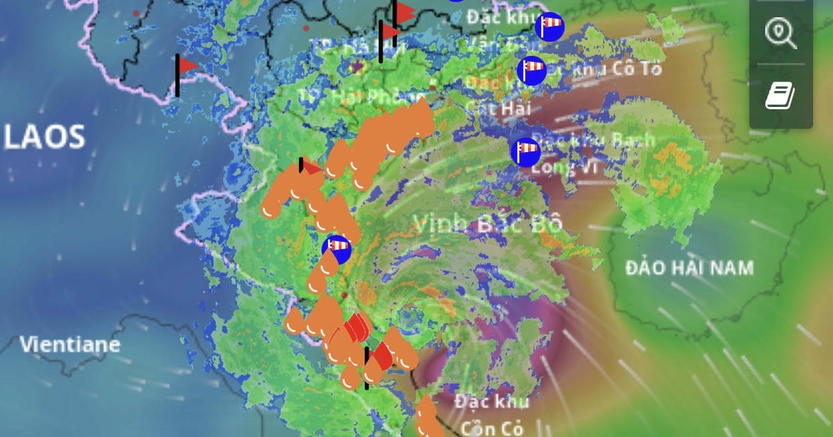 Khi đổ bộ vào đất liền bão số 5 duy trì cường độ mạnh cấp 14, giật cấp 15-16