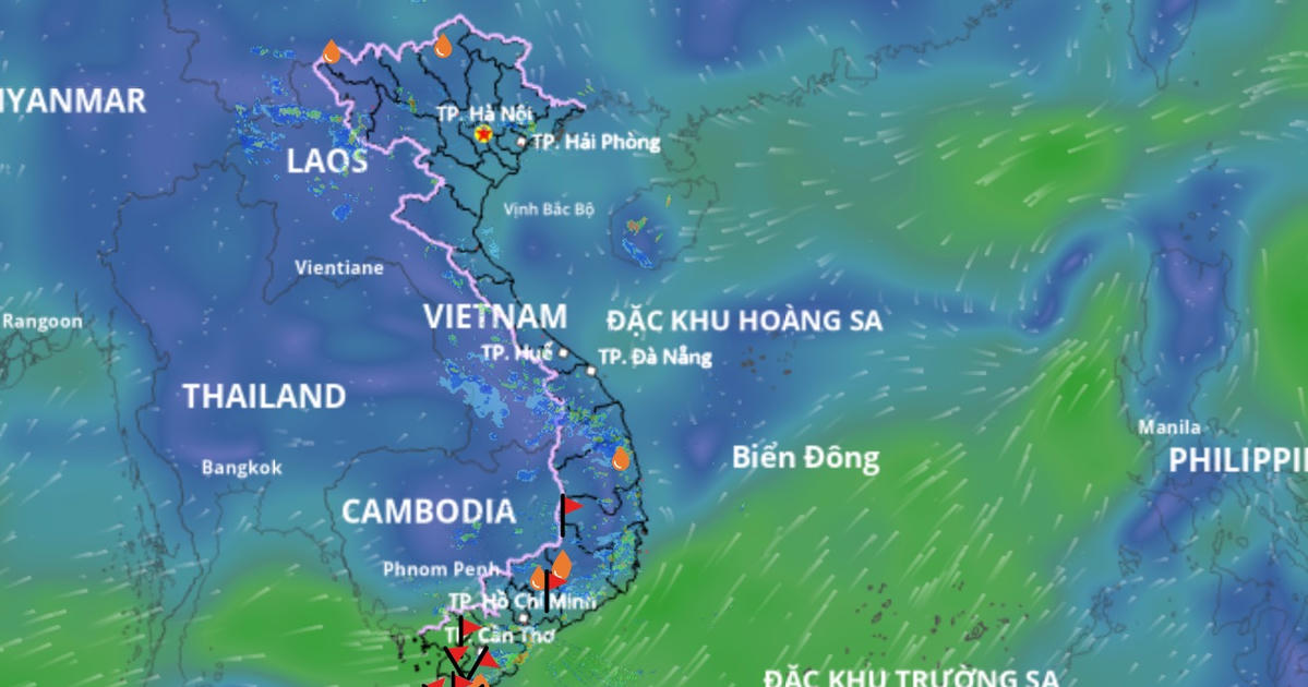Xuất hiện vùng áp thấp đang mạnh lên trên biển Đông