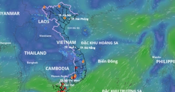 Xuất hiện vùng áp thấp đang mạnh lên trên biển Đông