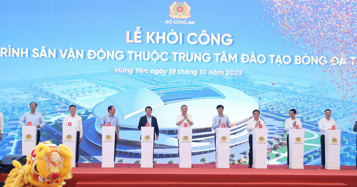 Tổng Bí thư Tô Lâm dự lễ khởi công xây dựng sân vận động tiên tiến hàng đầu thế giới