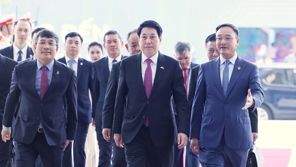 Chủ tịch nước Lương Cường chủ trì Lễ đón các Trưởng đoàn dự Lễ mở ký Công ước Hà Nội