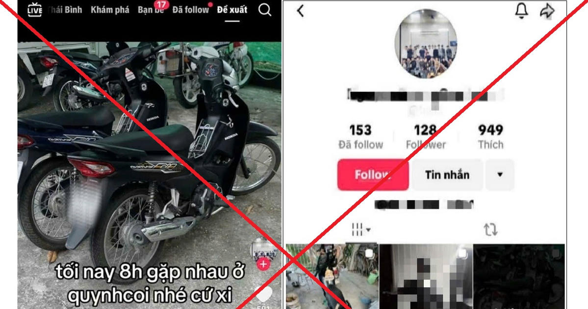 Đăng TikTok rủ rê đua xe trái phép một học sinh bị công an mời lên làm việc