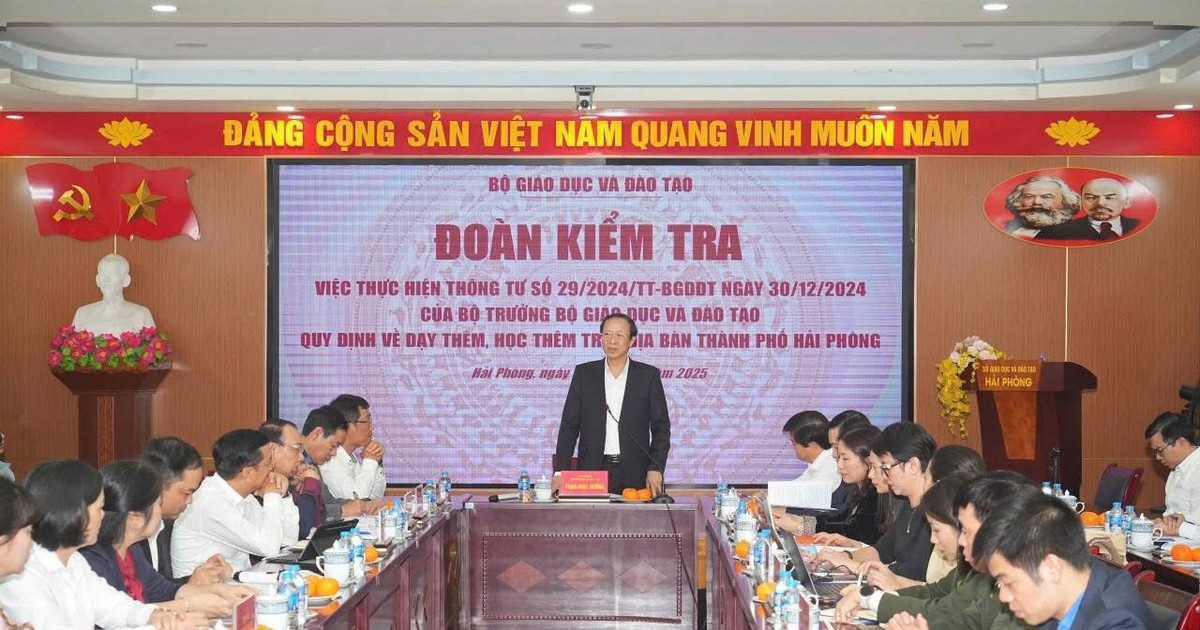 Bộ Giáo dục và Đào tạo kiểm tra việc thực hiện quy định dạy thêm, học thêm tại Hải Phòng