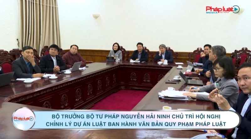 Bộ trưởng Bộ Tư pháp Nguyễn Hải Ninh chủ trì hội nghị chỉnh lý dự án Luật Ban hành văn bản quy phạm pháp luật