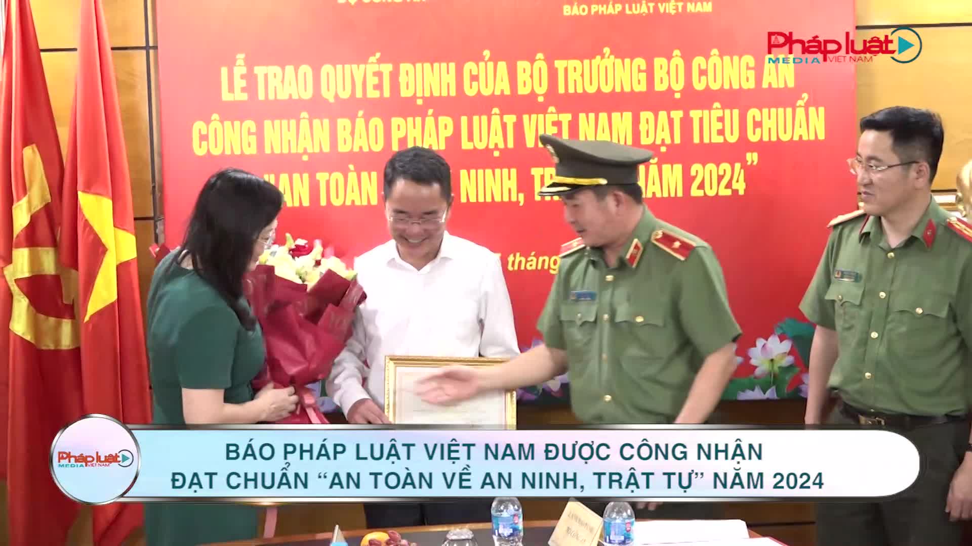 Báo Pháp luật Việt Nam được công nhận đạt chuẩn “An toàn về an ninh, trật tự” năm 2024