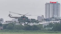 Trực thăng Trung đoàn Không quân 916 bay cứu trợ nhân dân tỉnh Lạng Sơn