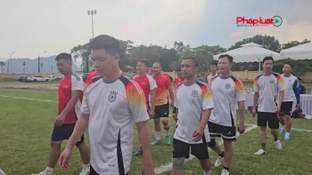 Đoàn xã Hương Sơn giao lưu bóng đá với CLB Báo Pháp luật Việt Nam: Gắn kết, sẻ chia và cống hiến của tuổi trẻ 2 đơn vị