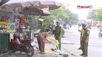 Công an xã Đại Thanh duy trì, đảm bảo trật tự đô thị trên toàn địa bàn