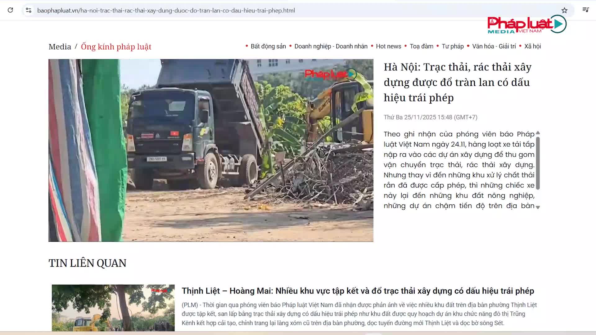 Hoàng Mai: Trạc thải, rác thải xây dựng được đổ tràn lan, trách nhiệm thuộc về ai?